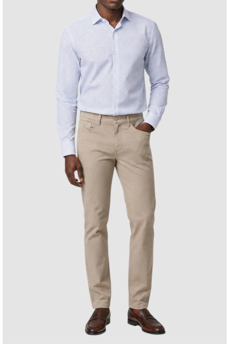 Diamond Microprint Cotton Shirt, Alternate, color, LAKE