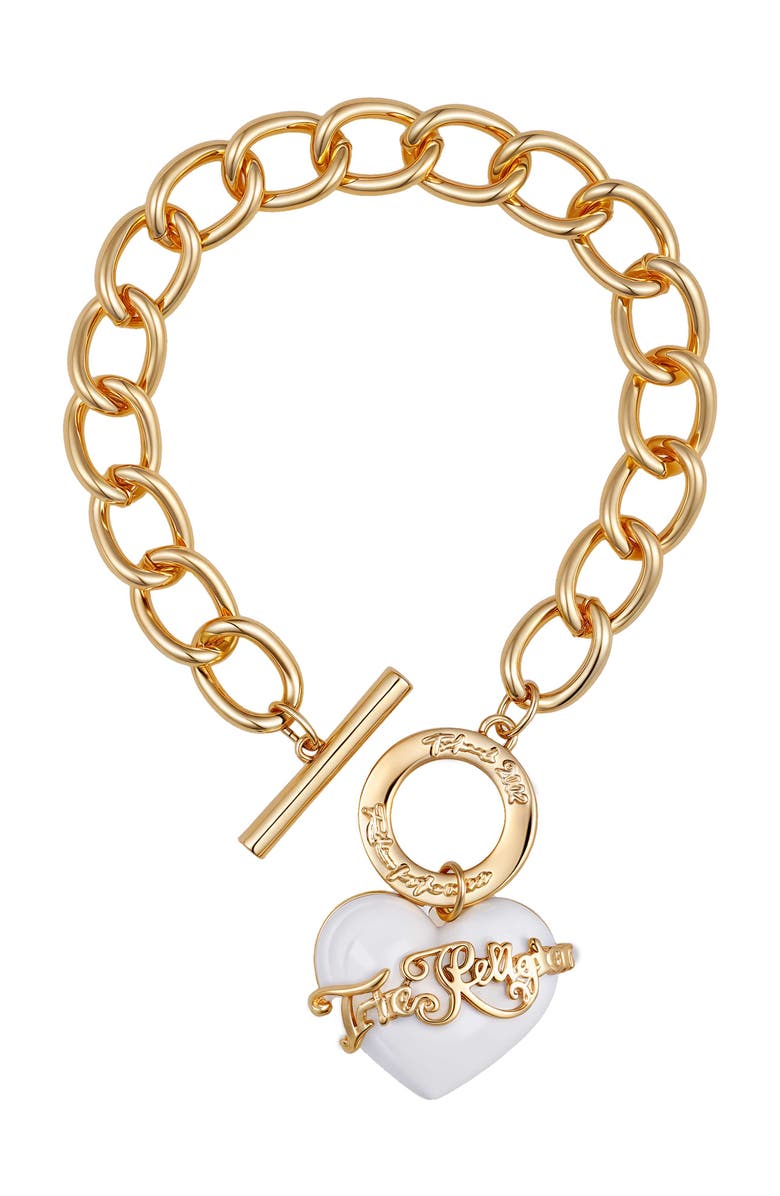 True Religion Chunky heart charm bracelet, Main, color,