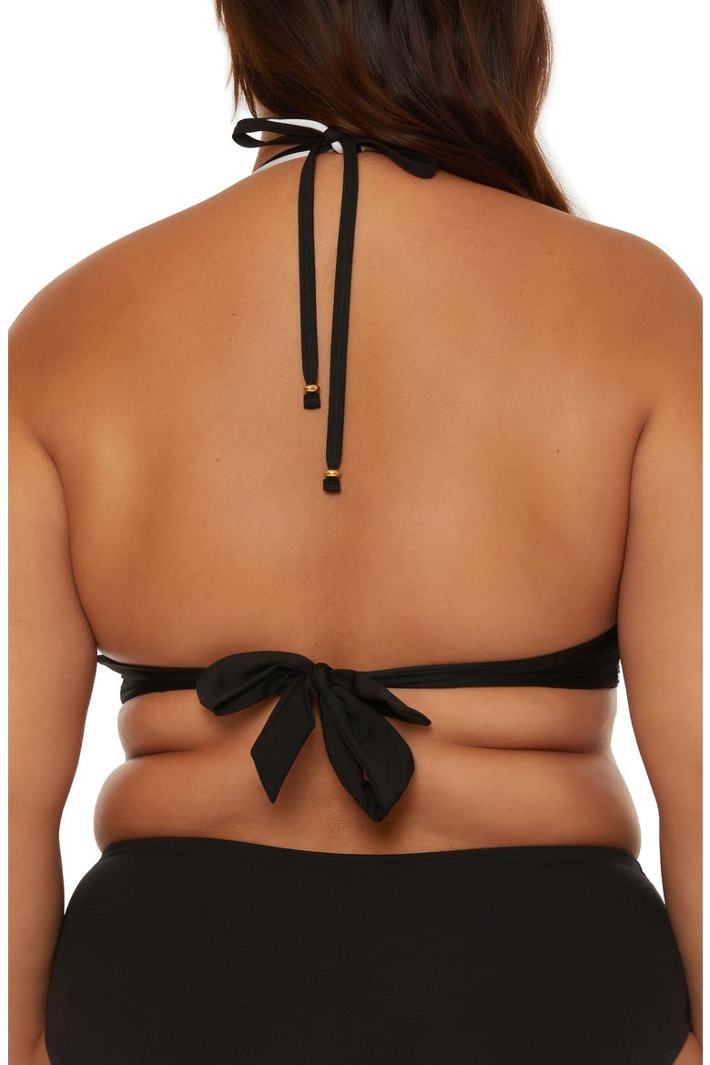 Monaco Halter Swim Top, Alternate, color, BLACK/ WHITE