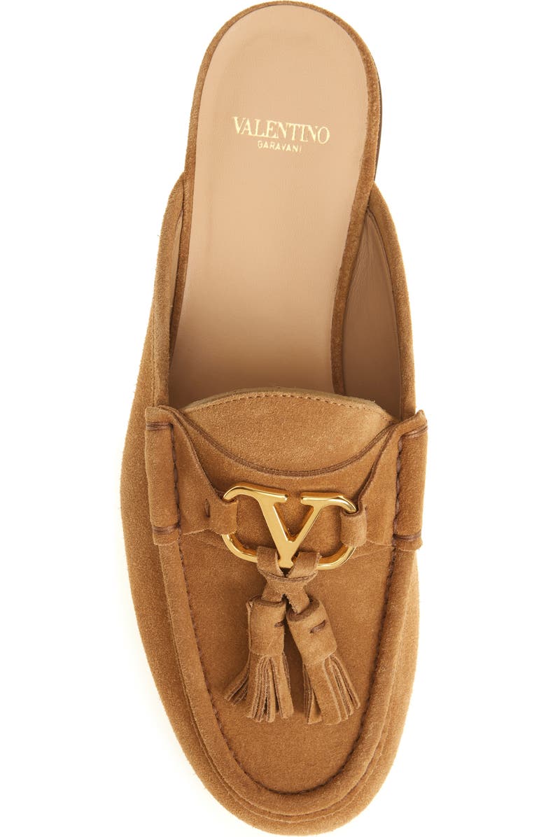 Valentino Garavani VLOGO Tassel Loafer Mule, Alternate, color, Cognac