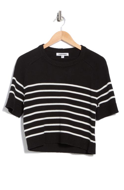 Vigoss Nautical Stripe Short Sleeve Sweater In Multi