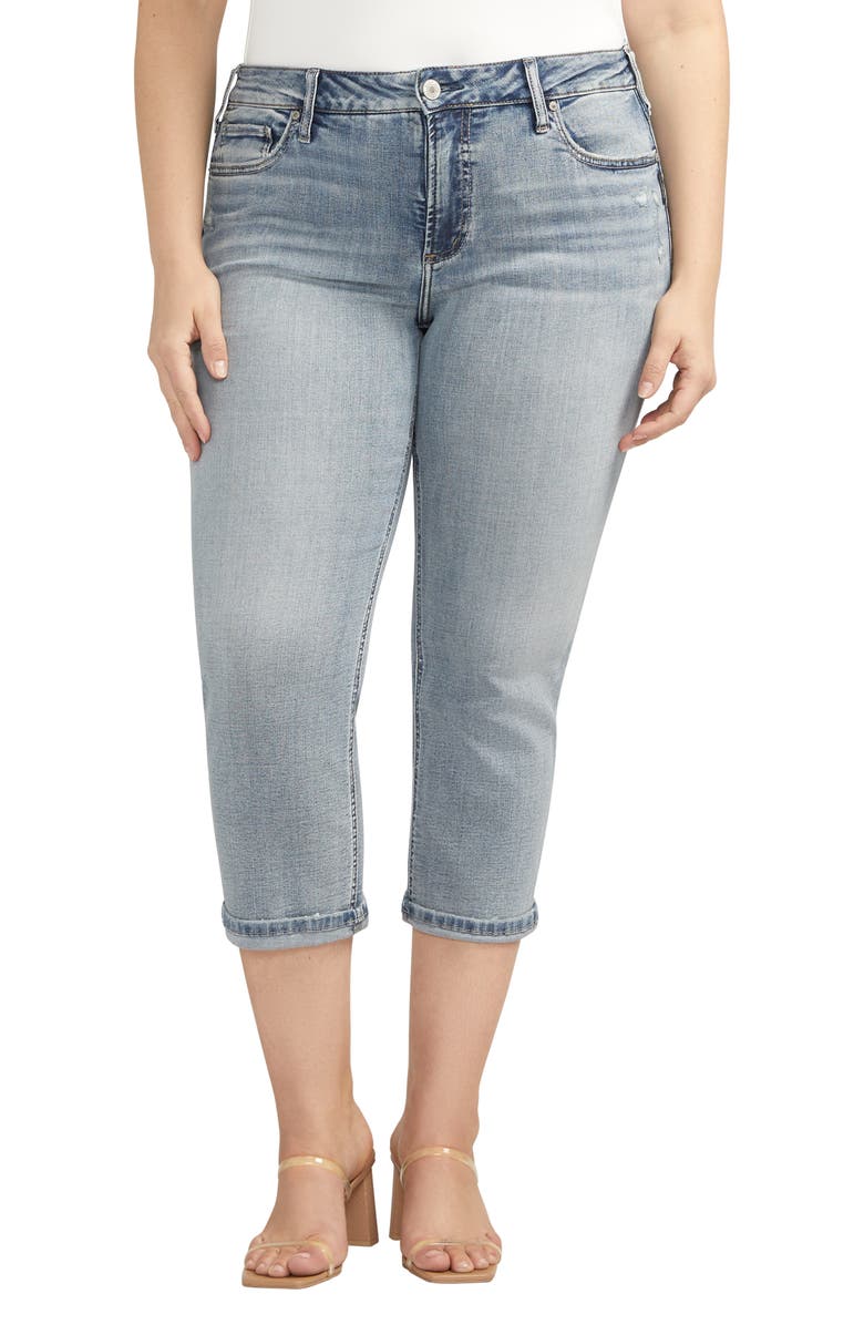Silver Jeans Co. Suki Cuff Capri Jeans, Main, color, 