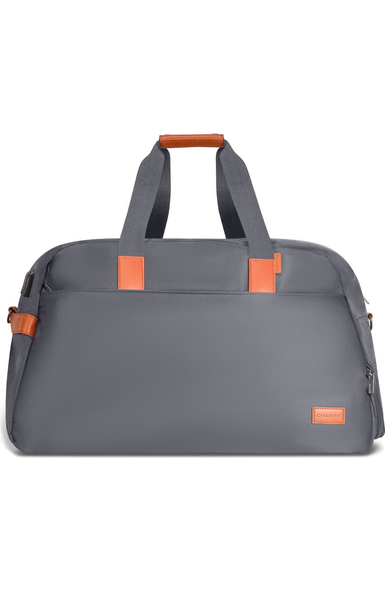 CHAMPS Water Resistant Nylon Duffle Bag, Main, color, Grey