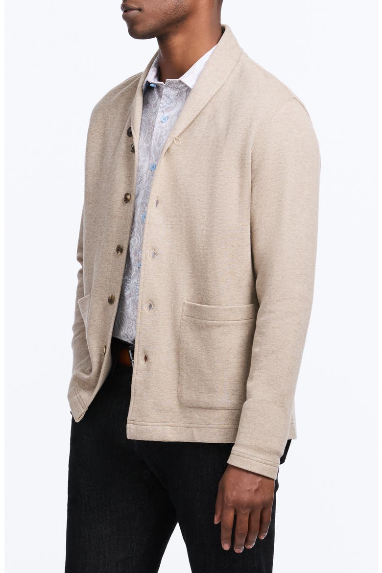 Adriano Shawl Collar Cotton Cardigan, Alternate, color, TAN