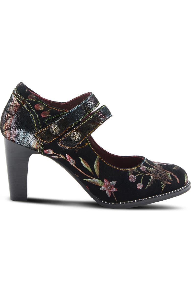 L'Artiste by Spring Step Floral Suede Pump, Alternate, color,