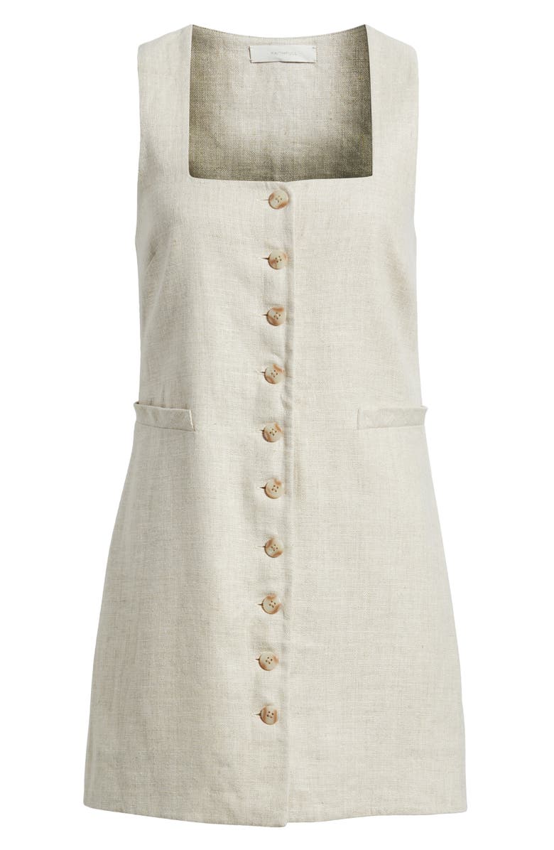 Faithfull the Brand Jaques Linen Minidress, Alternate, color, Natural