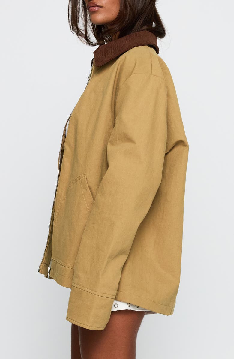 Princess Polly Chesterbrook Cotton Canvas Jacket, Alternate, color, Brown