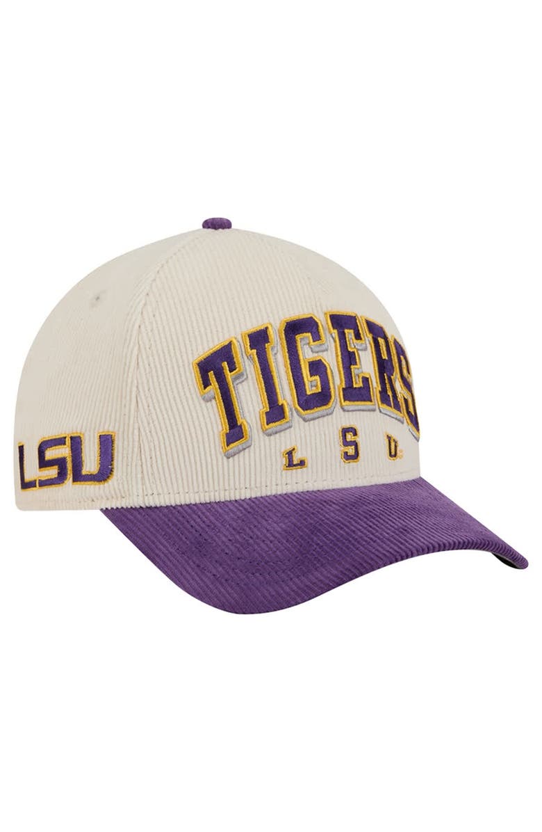 New Era Men's New Era Purple/Cream LSU Tigers Arch Two-Tone Corduroy 9FORTY A-Frame Adjustable Hat, Alternate, color, Purple