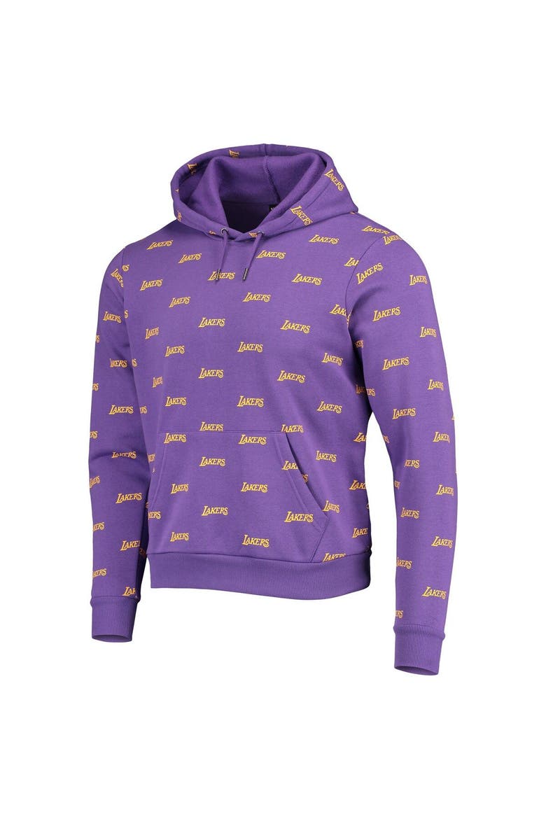 Unisex The Wild Collective Purple Los Angeles Lakers Allover Logo Pullover Hoodie, Alternate, color, Purple