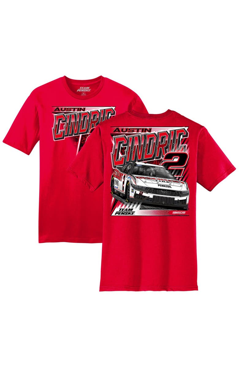 TEAM PENSKE Men's Team Penske Red Austin Cindric Car T-Shirt, Main, color, Red