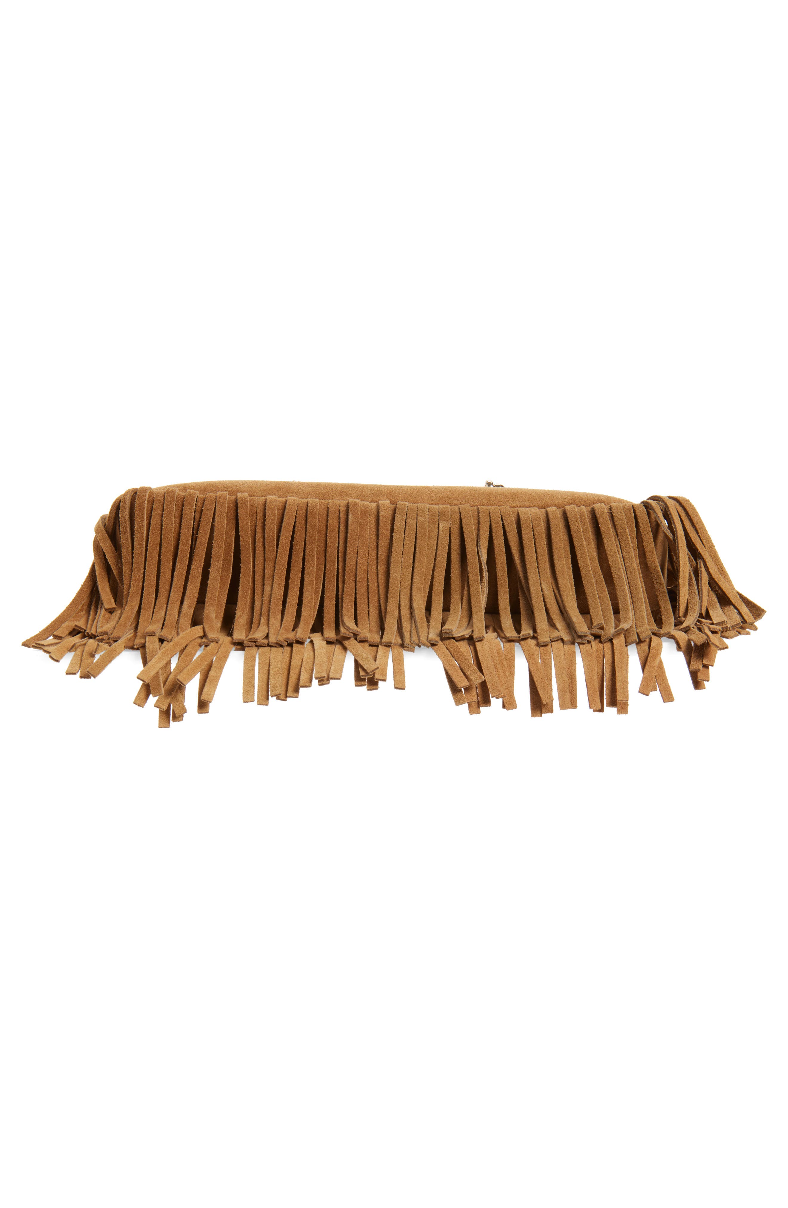 x Cinq à Sept Multrees Fringe Suede Hobo Bag, Alternate, color, TOFFEE