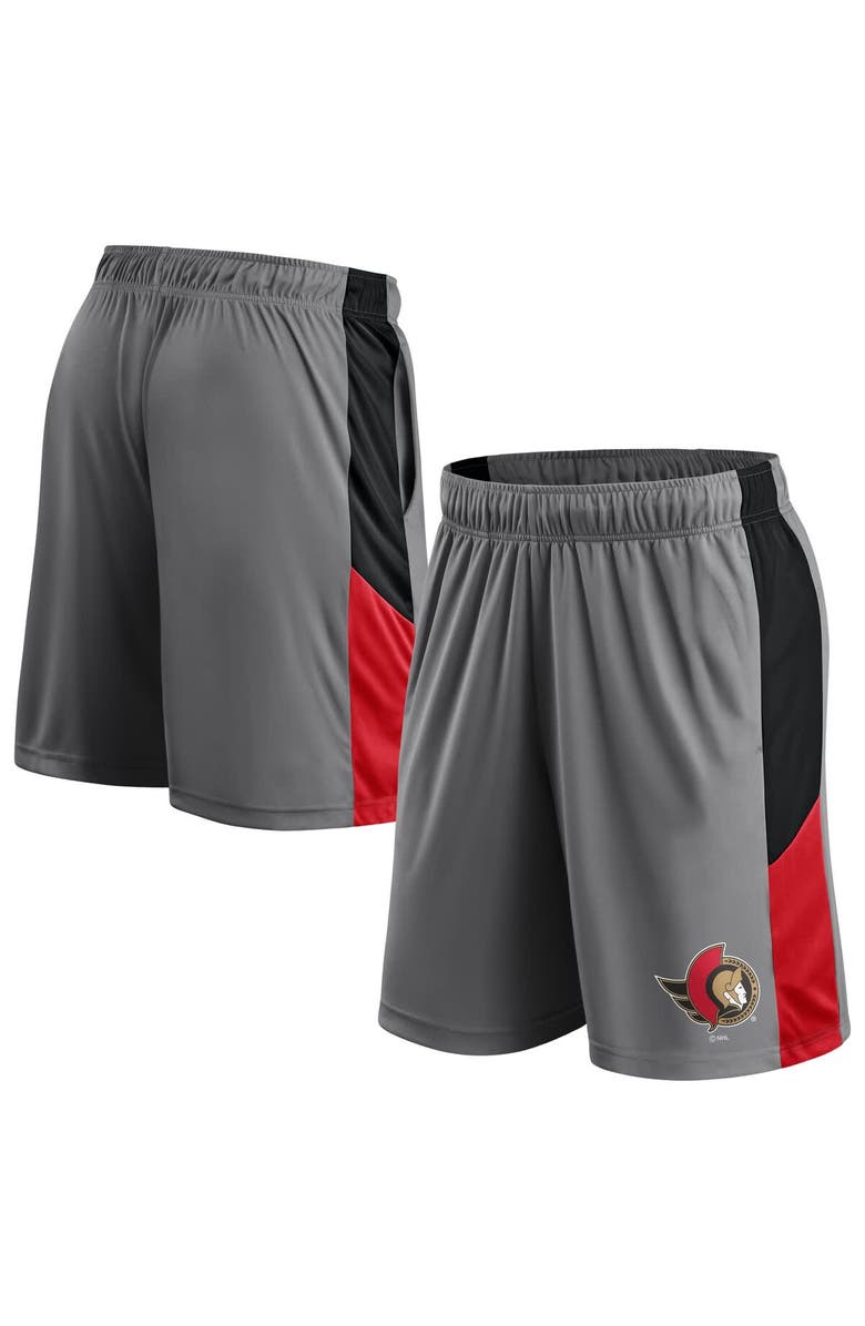 FANATICS Men's Fanatics Gray Ottawa Senators Primary Logo Shorts, Main, color, Gray