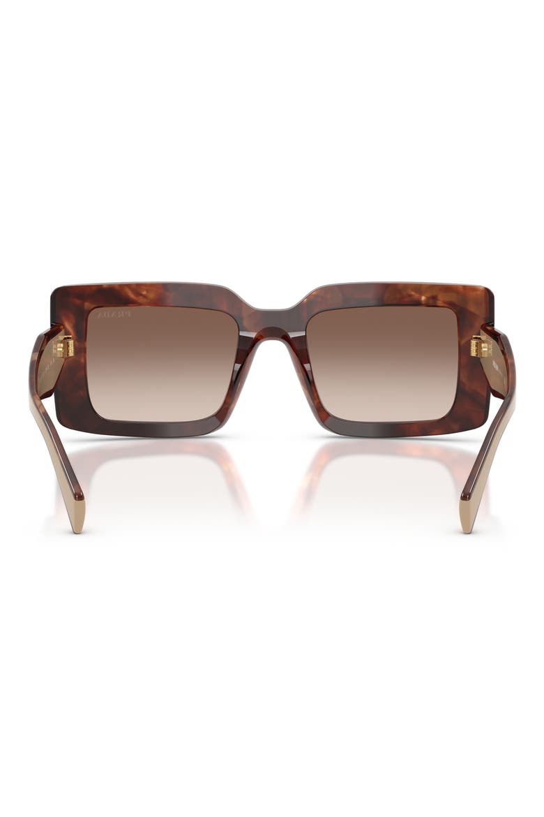 52mm Rectangular Sunglasses, Alternate, color, CARAMEL TORTOISE / BROWN