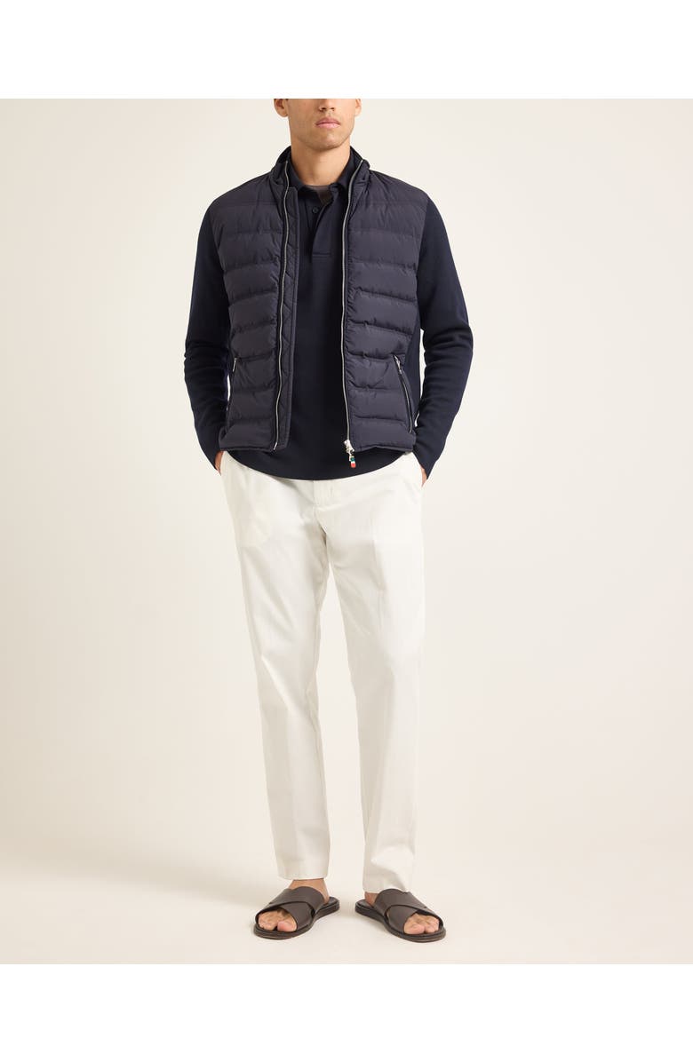 Orlebar Brown Wallace Down Quilted Knitted Sleeve Merino Jacket, Alternate, color, Night Iris