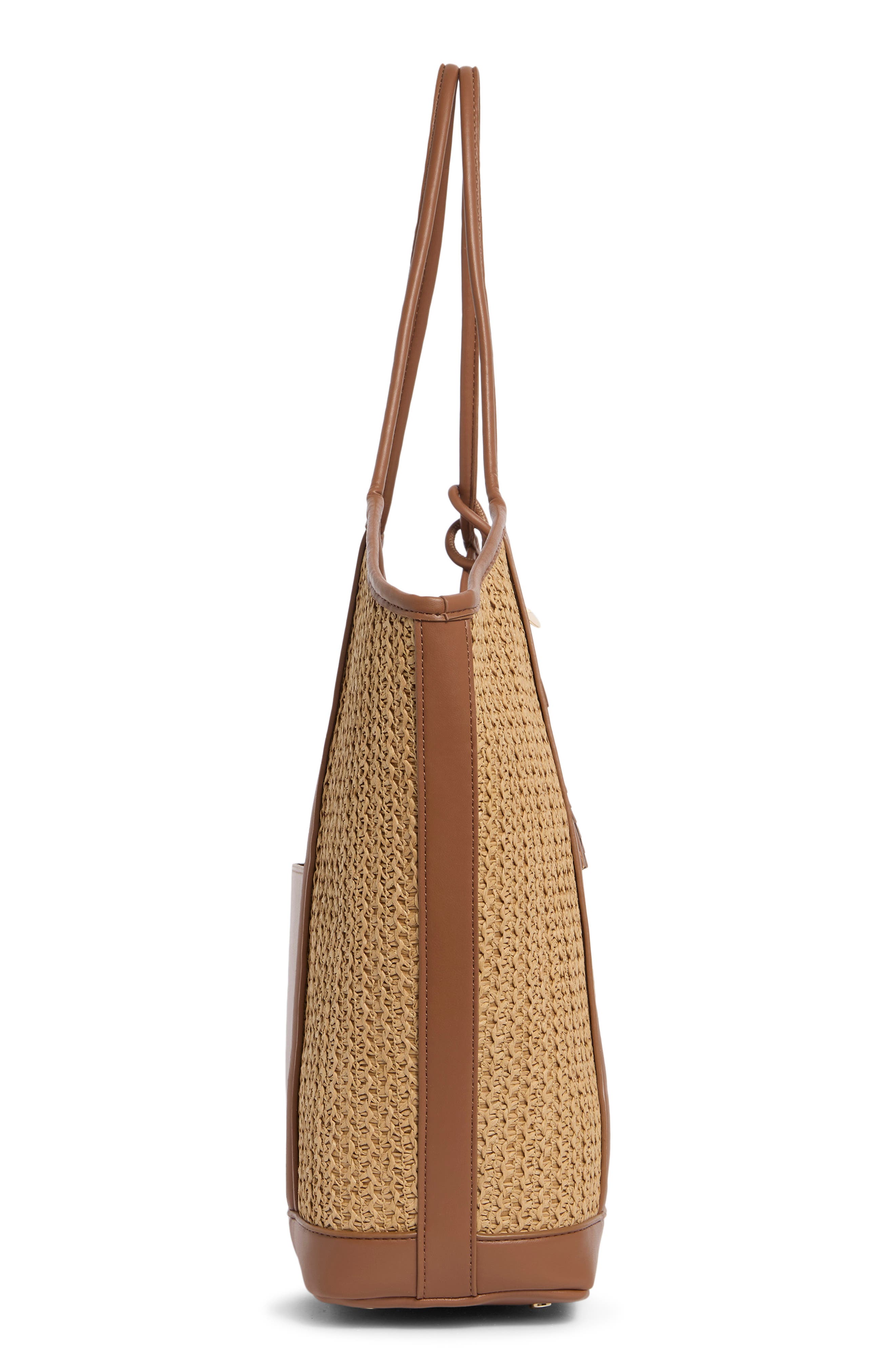 Steve Madden Belliot Tote, Alternate, color, Natural Raffia /Natural Pebble