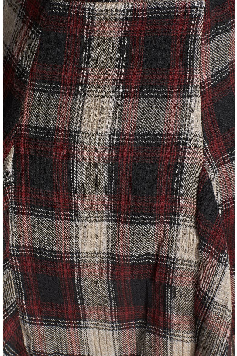 'Teen Spirit' Plaid Minidress, Alternate, color, WASHED BLACK COMBO