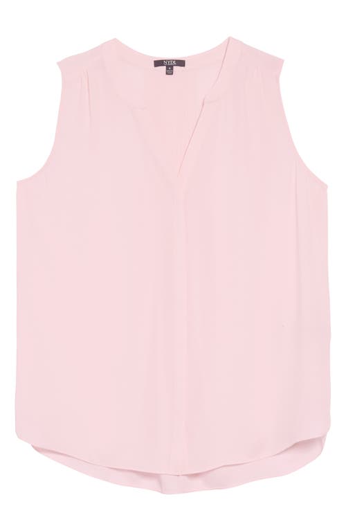 Nydj Pleat Back Sleeveless Split Neck Blouse In Light Primrose