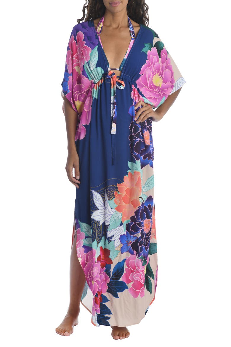 Opulent Oasis Caftan Reversible Cover-Up, Main, color, MULTI