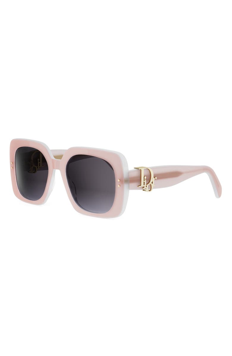 DIOR Oblique S1I 54mm Gradient Square Sunglasses, Alternate, color, Shiny Pink / Gradient Smoke