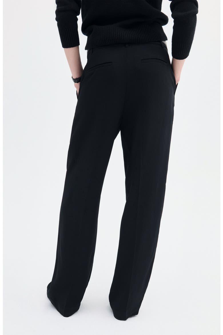 Pleat Front Trouser in Crepe, Alternate, color, Black