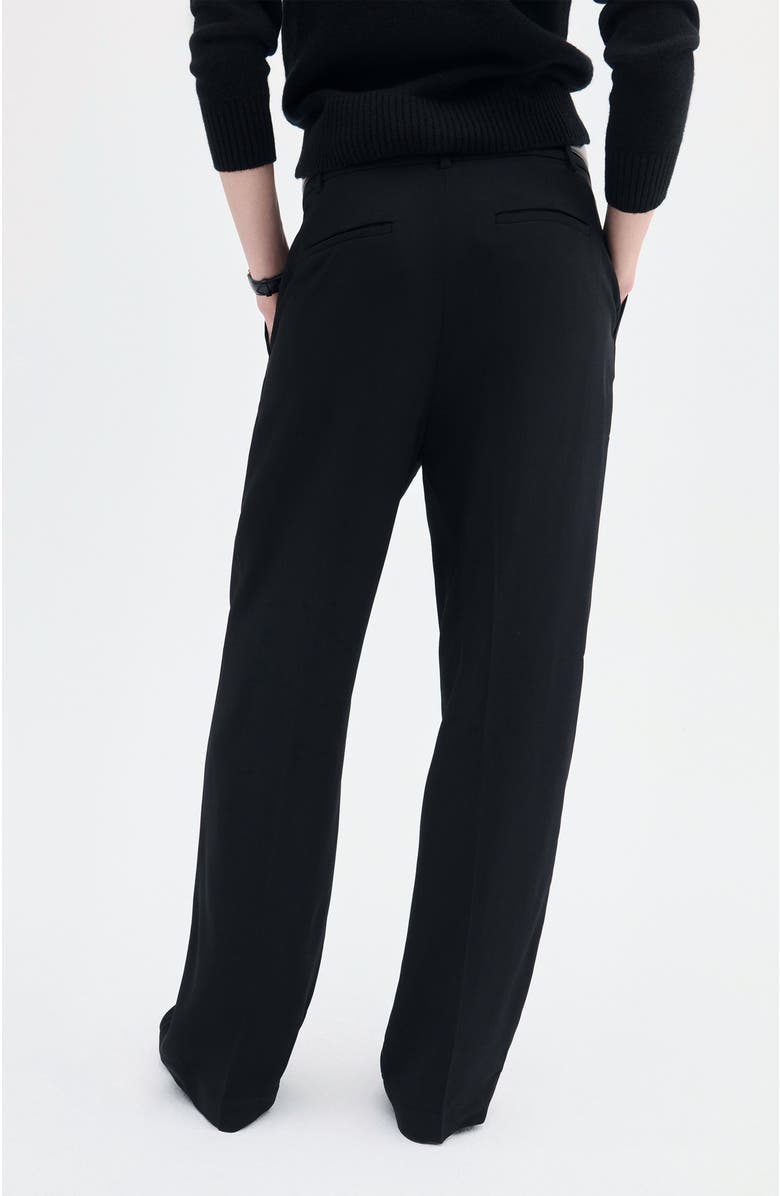 CO Pleat Front Trouser in Crepe, Alternate, color, Black