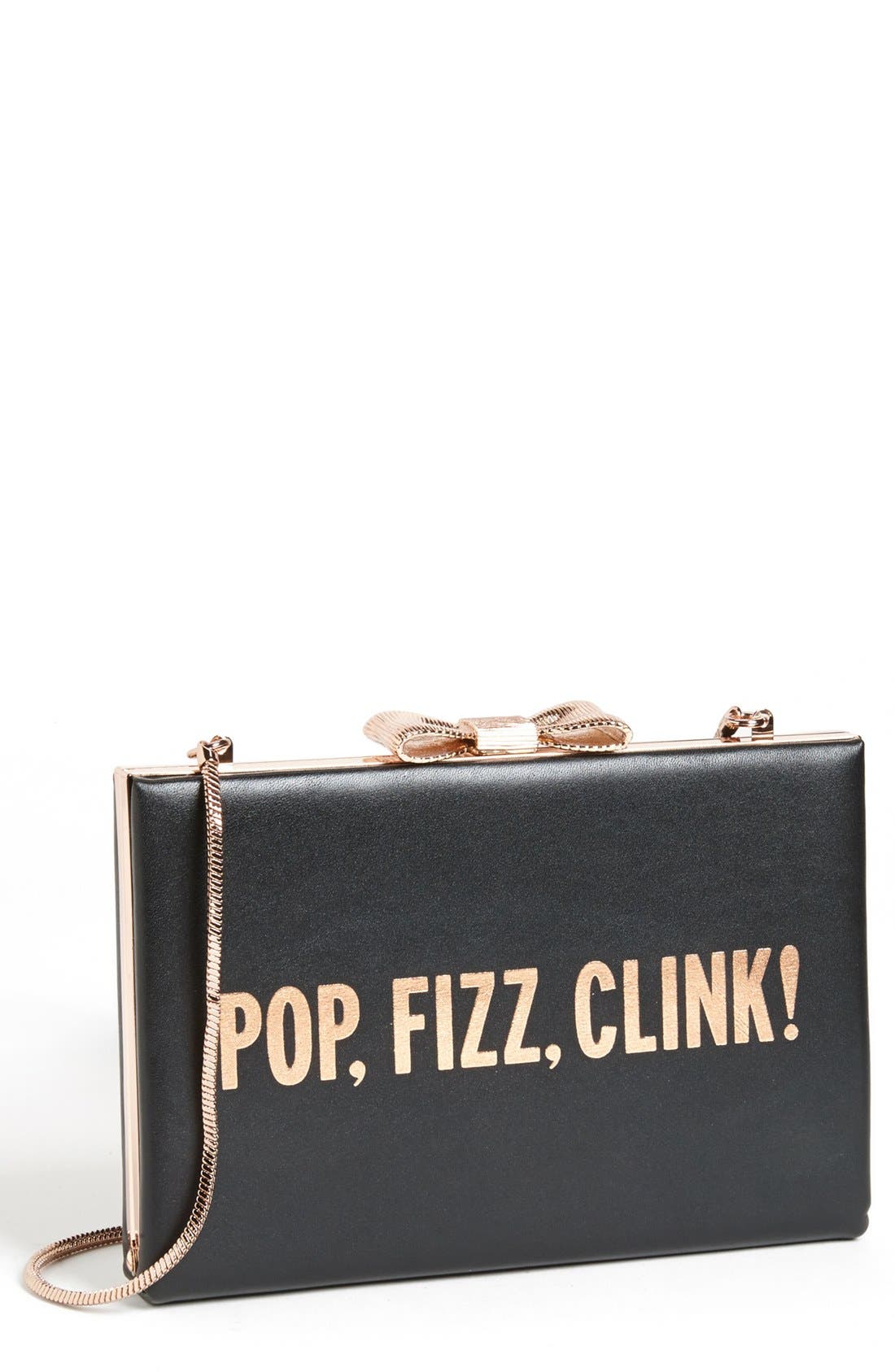 'all that glitters - emanuelle' frame clutch, Main, color, BLACK/ ROSE GOLD