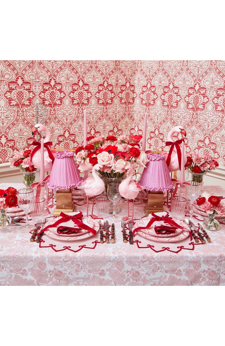 Mrs. Alice Pink Frilled Silk Lampshade, Alternate, color, Pink