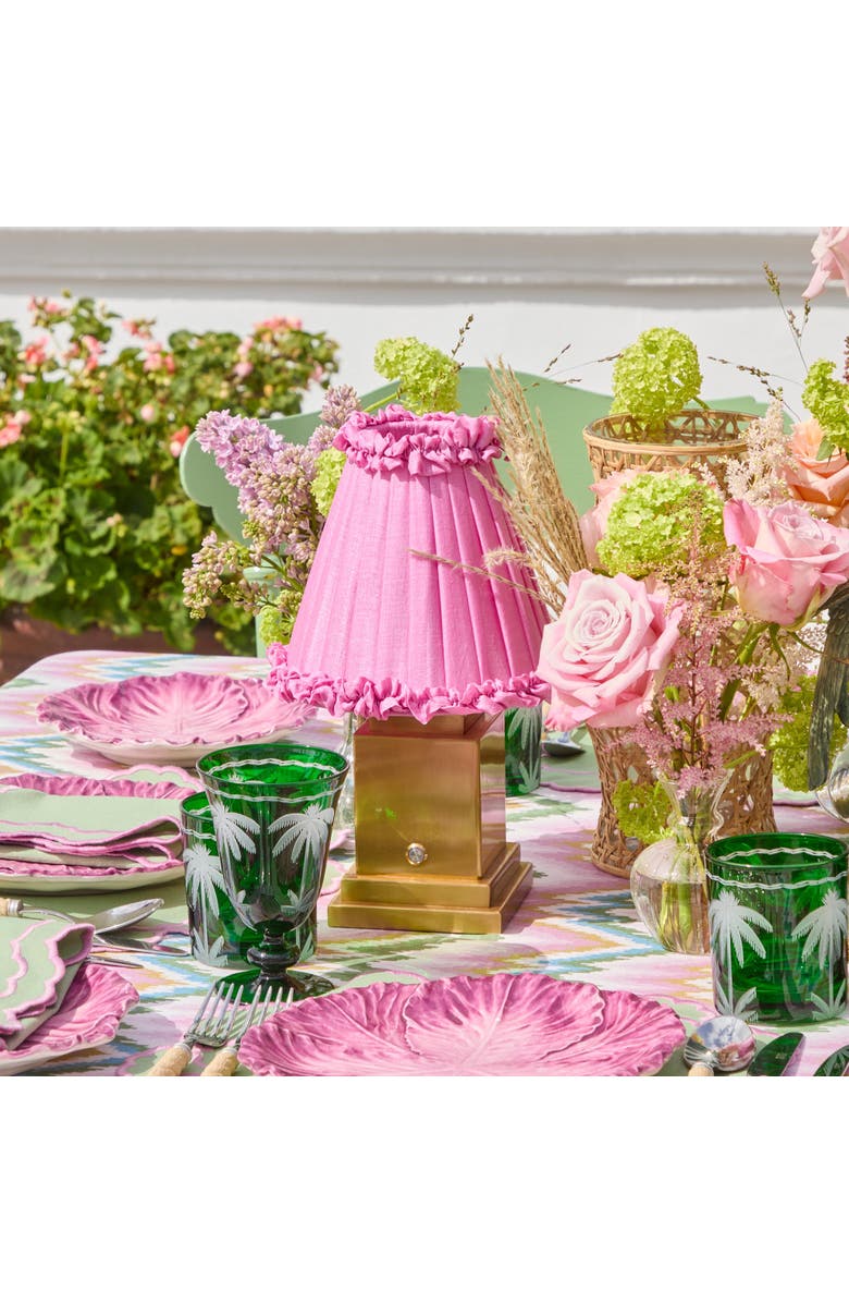 Mrs. Alice Pink Frilled Silk Lampshade, Alternate, color, Pink