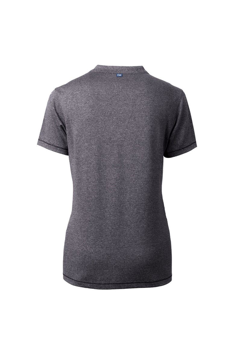 Women's Cutter & Buck  Heather Charcoal Tulsa Drillers Forge DryTec Heathered Stretch Blade Top, Alternate, color, Heather Charcoal