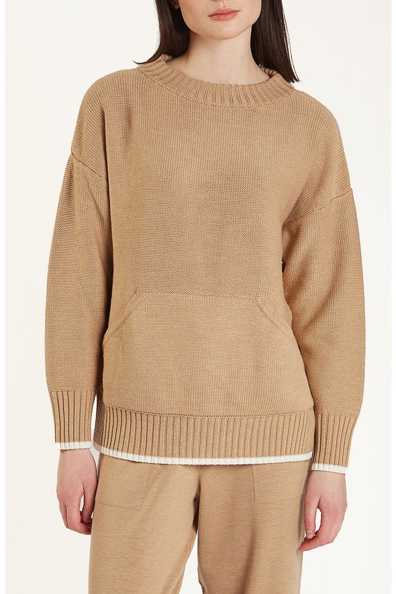 Merino Cozy Tunic Sweatshirt, Main, color, Camel