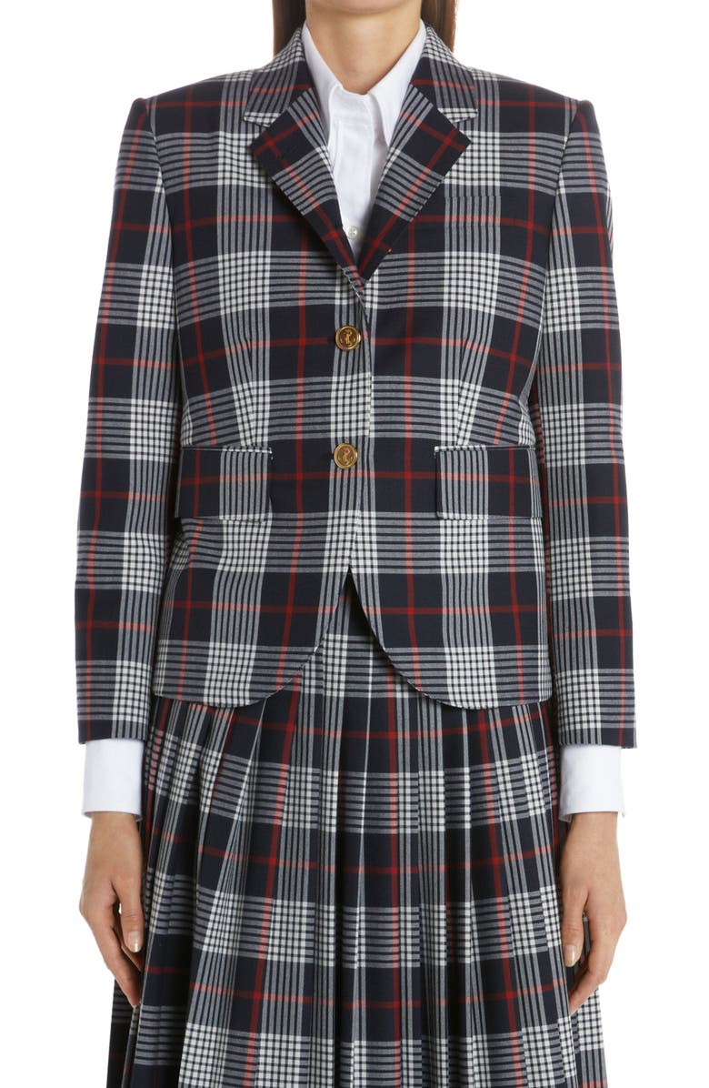 Thom Browne Fit 3 Hairline Plaid Wool Sport Coat, Main, color,