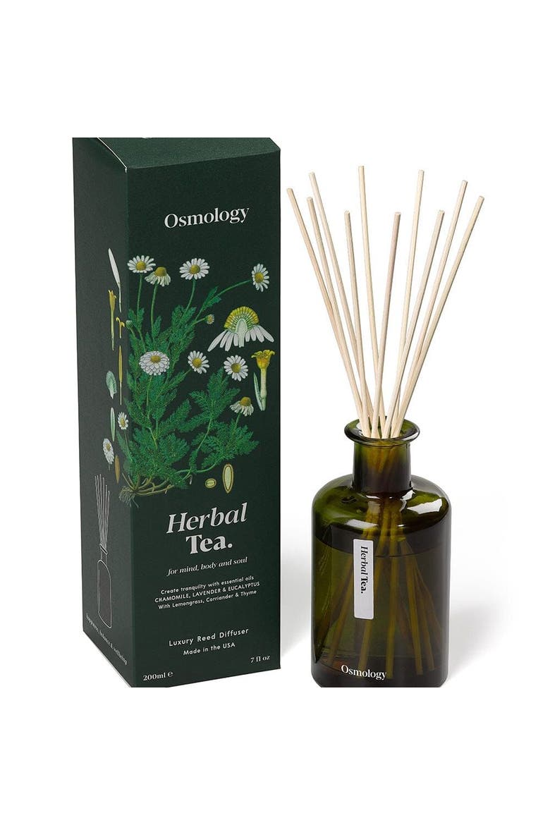 Herbal Tea Reed Diffuser - Chamomile Lavender and Eucalyptus, Main, color, green