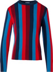 Akris punto Vertical Stripe Virgin Wool Sweater