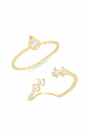 Cubic Zirconia Set of 2 Assorted Stacking Rings