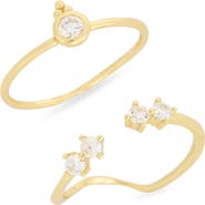 ARGENTO VIVO Cubic Zirconia Set of 2 Assorted Stacking Rings
