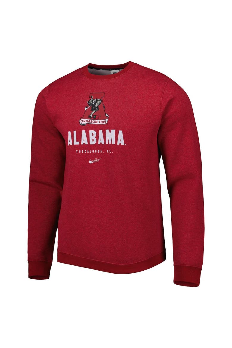 Men's Nike Crimson Alabama Crimson Tide Vault Stack Club Fleece Pullover Sweatshirt, Alternate, color, Crimson