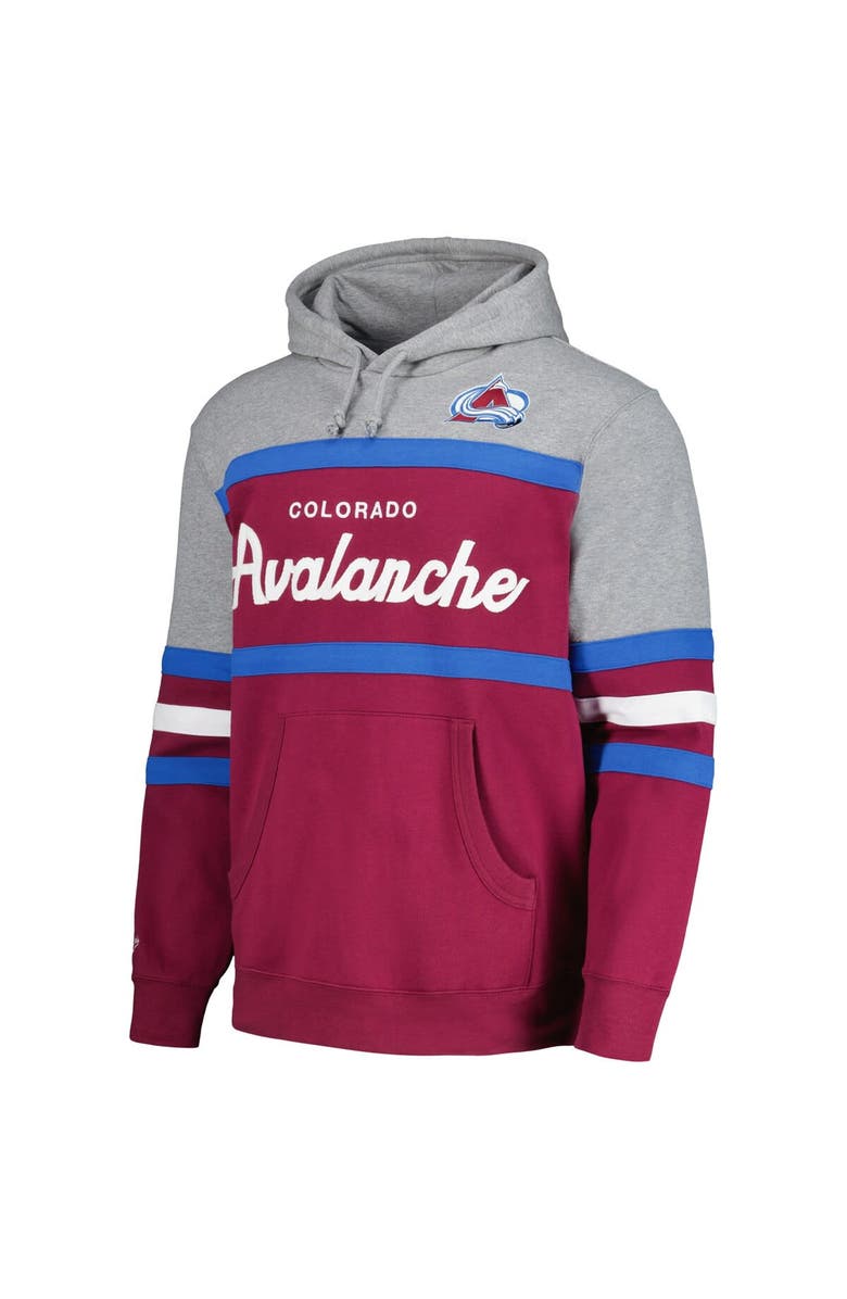 Mitchell & Ness Men's Mitchell & Ness Burgundy/Gray Colorado Avalanche Head Coach Pullover Hoodie, Alternate, color, Burgundy