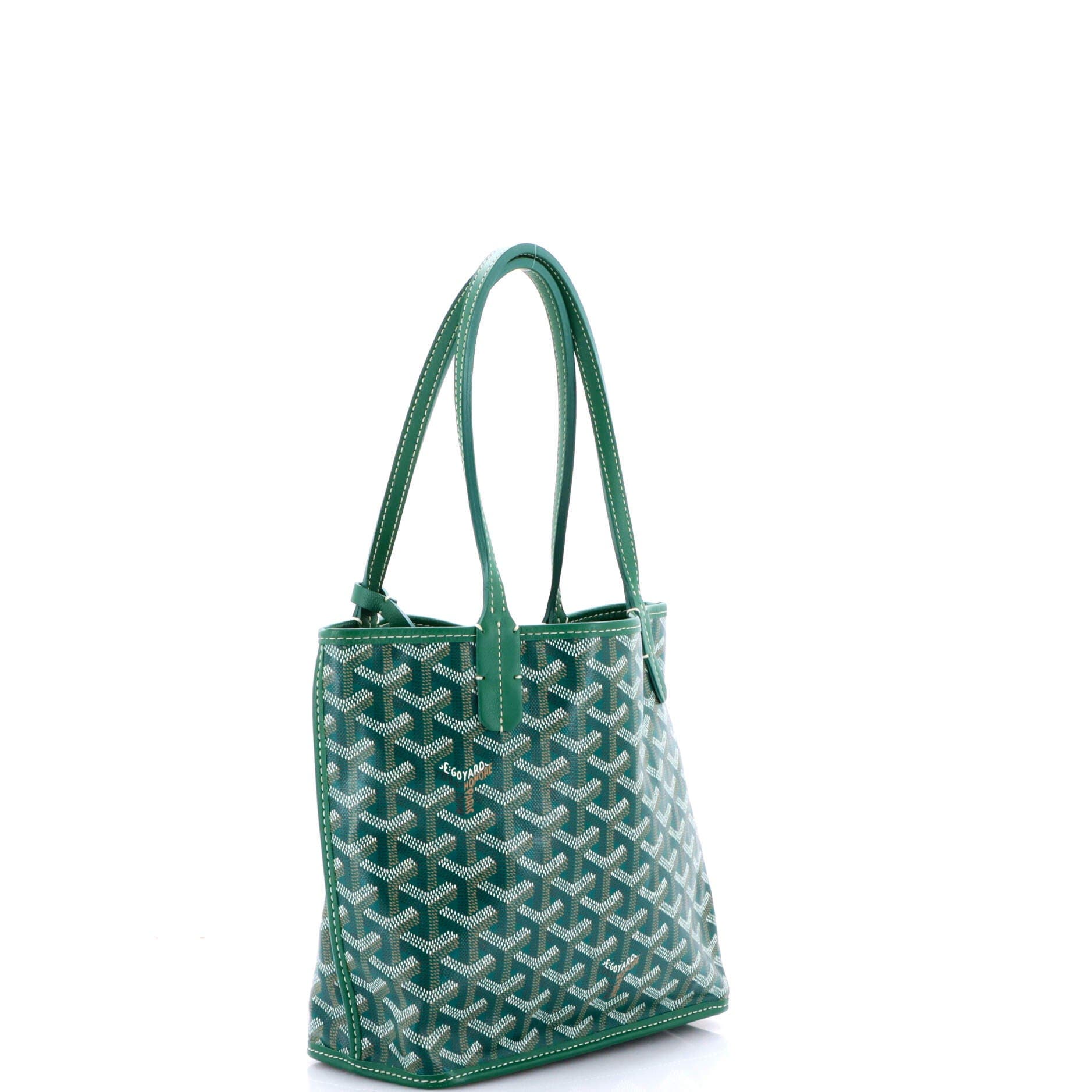 Pre-Owned Goyard Anjou Reversible Tote Coated Canvas Mini, Alternate, color, Green