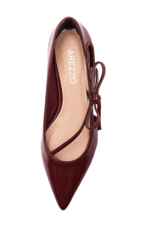 Arezzo Tessa Pointed Toe Flat In Burgundy