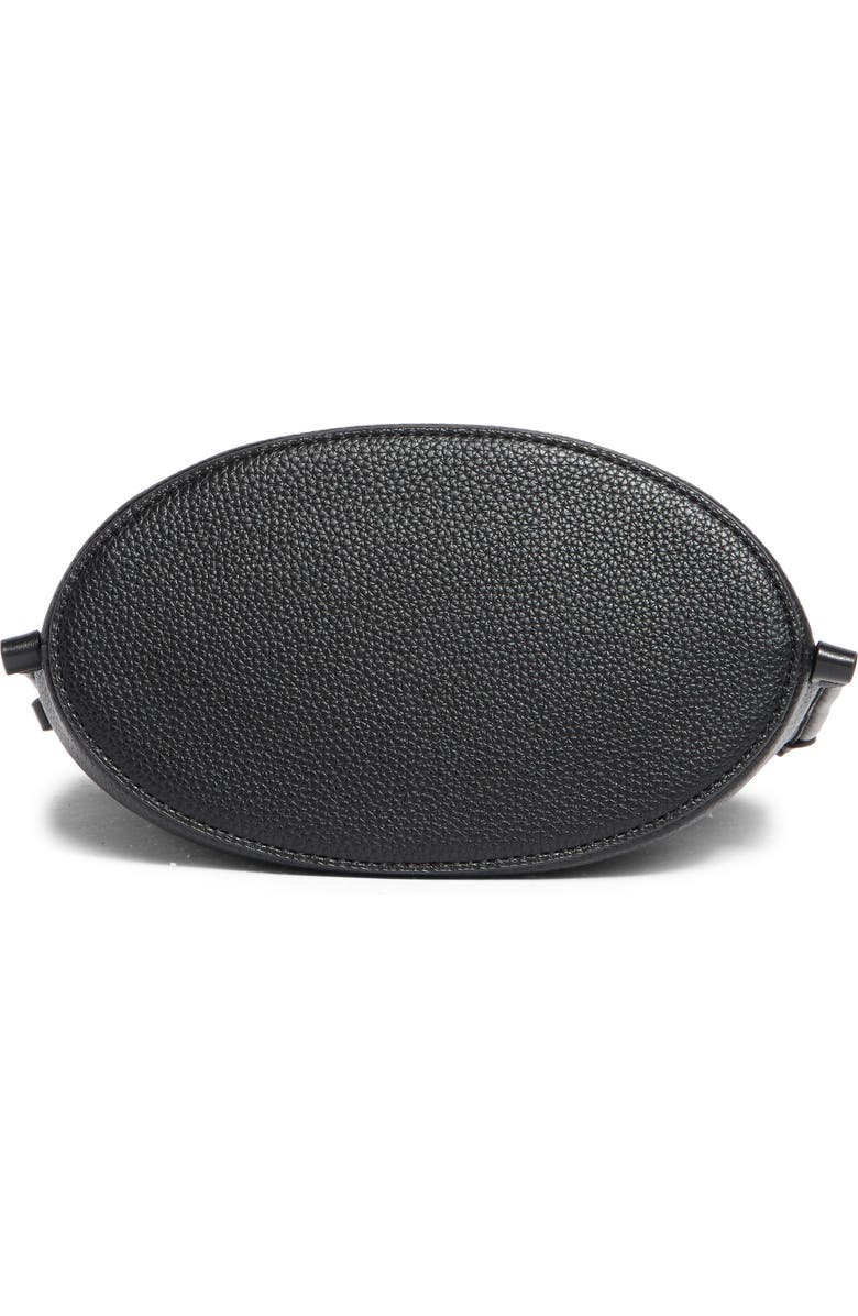 Tahari Carmine Zip Top Bucket Bag, Alternate, color, Black