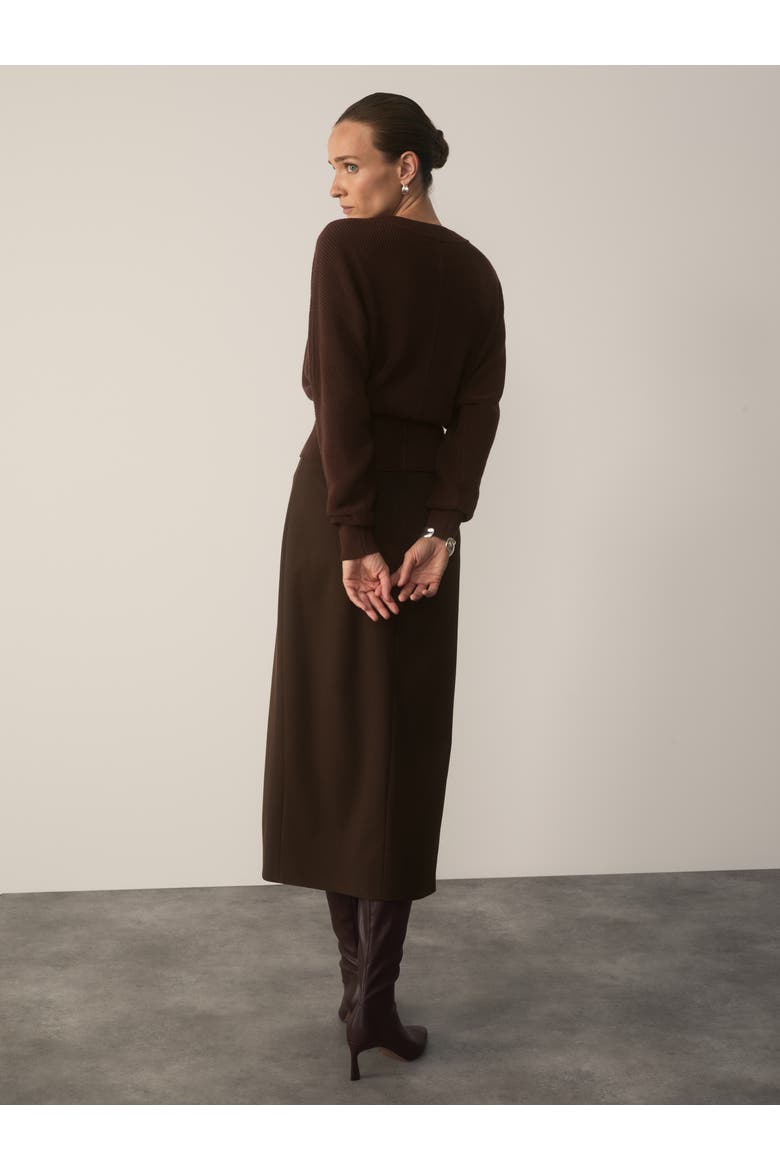 Crewneck Knit Sweater, Alternate, color, Brown