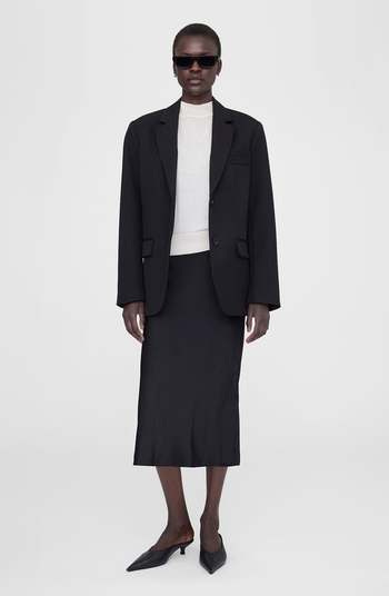 スカート Anine Bing Bar Skirt ANINE BING Bar Silk Skirt - Black