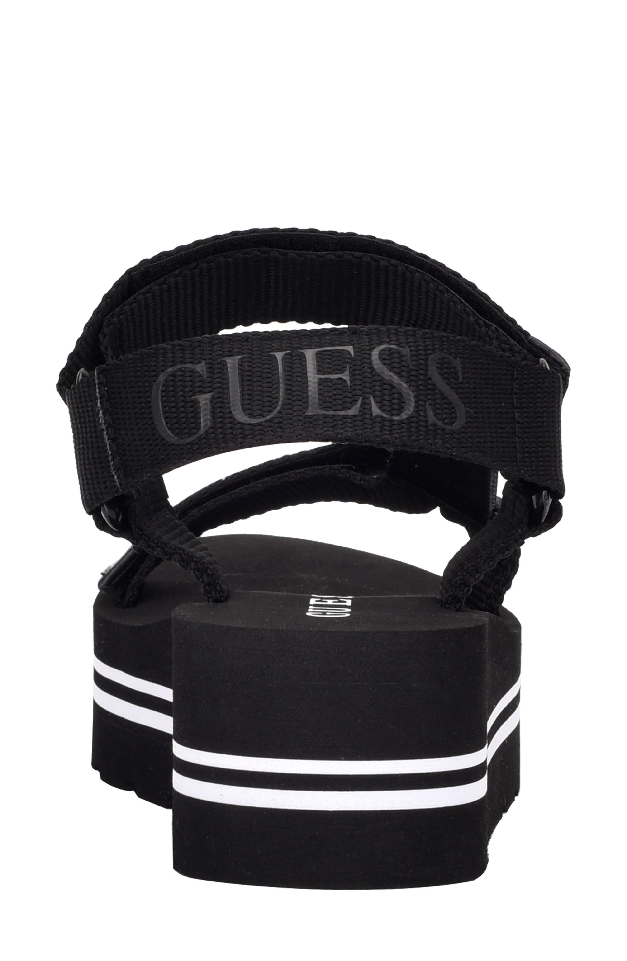 GUESS Avin Platform Sandal, Alternate, color, Black