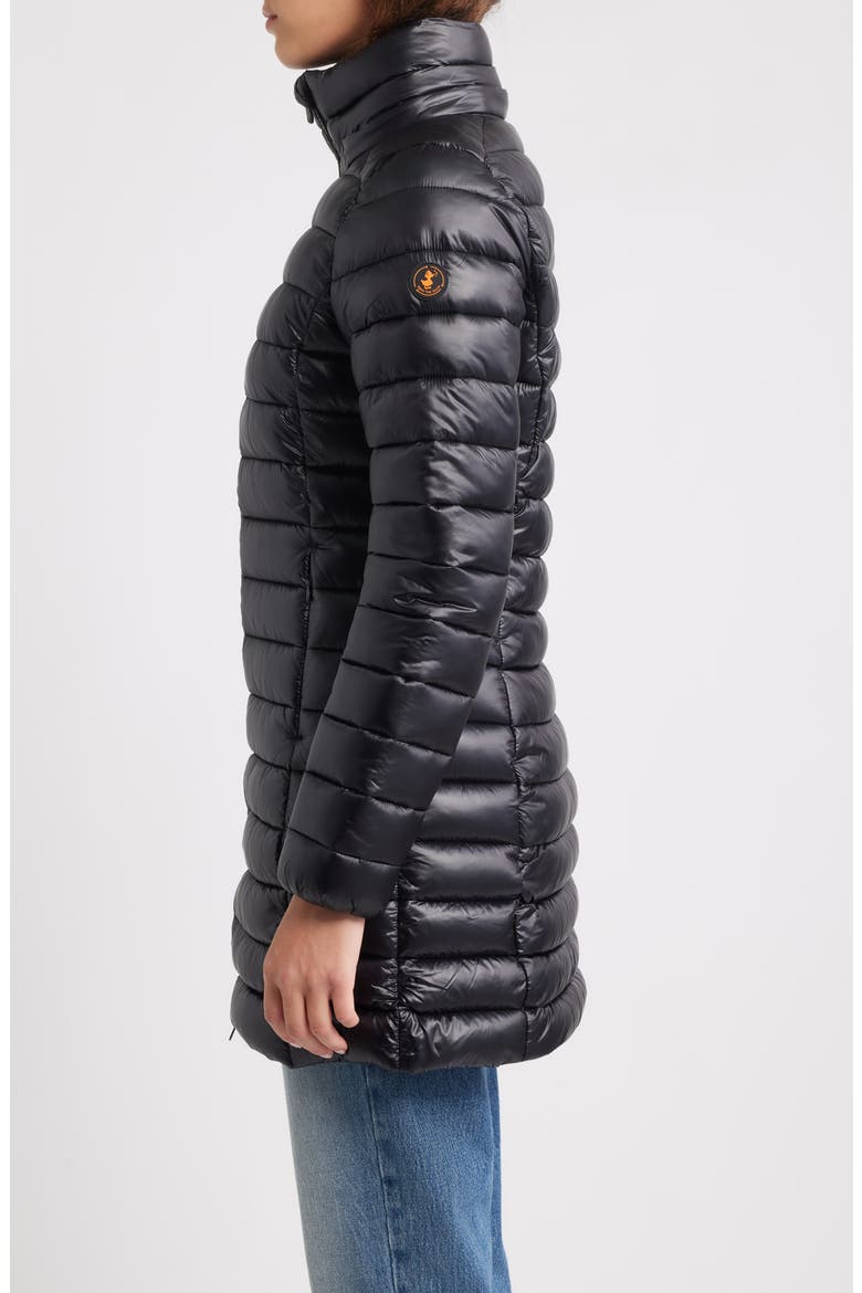 Miri Water Repellent Quilted Puffer Jacket with Removable Hood, Alternate, color, BLACK