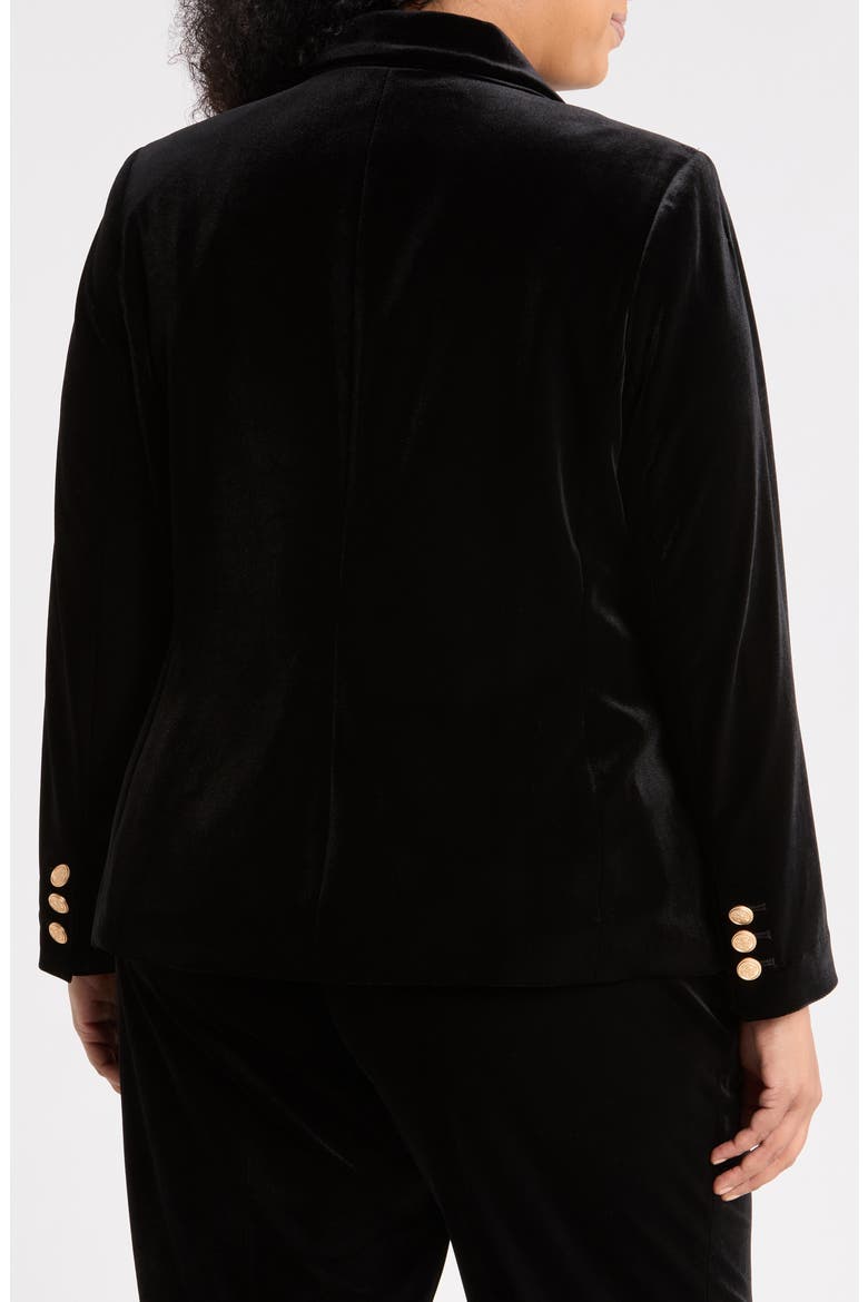 Velvet One-Button Blazer, Alternate, color, BLACK