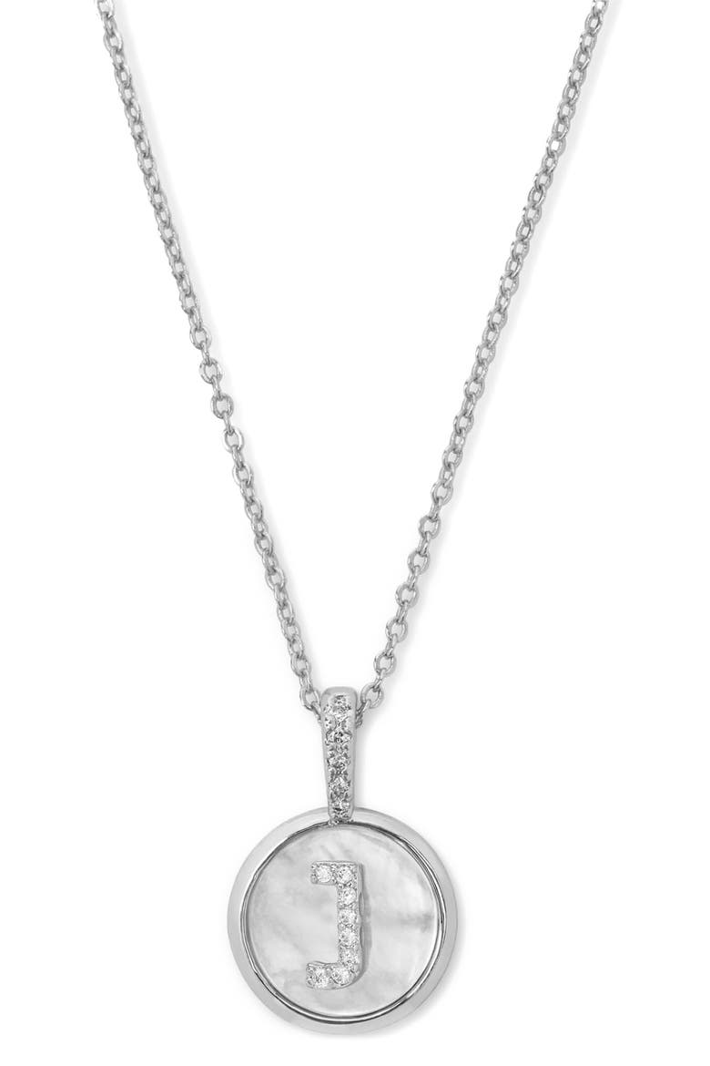 Baby Love Letters Initial Pendant Necklace, Main, color, SILVER J