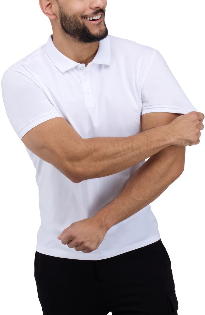 XRAY Stretch Cotton Rib Polo, Alternate, color, White