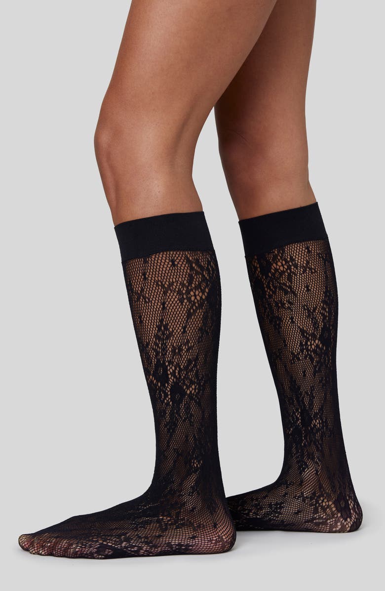 Swedish Stockings Rosa Lace Knee High Socks, Main, color, 