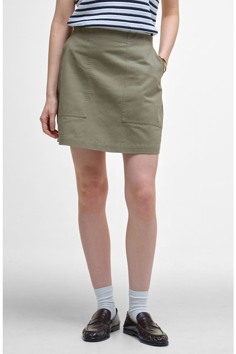 Cary Cotton Twill Miniskirt, Main, color, DUSKY GREEN