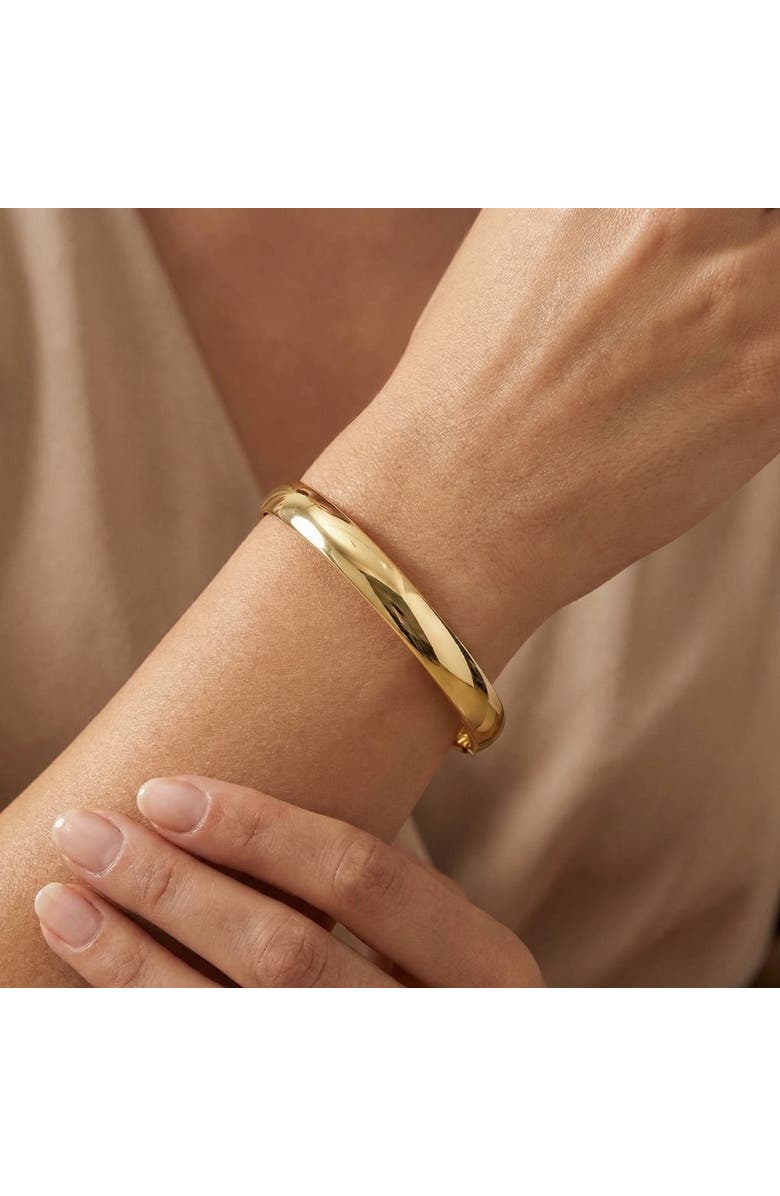 Bliss Diamond 8mm Polished Bangle Bracelet 18k Gold Over Silver, Alternate, color, 18K Yellow Gold